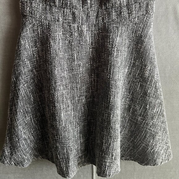 Lulus Tweed Fit & Flare Dress Size M Black White Sleeveless V-Neck Cocktail - Picture 4 of 10